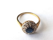 Briliantový prsteň so zafírom 2